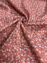 Load image into Gallery viewer, Salmon Pink and White Ditsy Floral Viscose Fabric - 1/2mtr - Dressmaking Fabric
