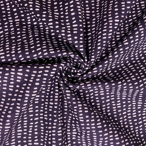 Navy dashes 100% cotton fabric - 1/2 mtr