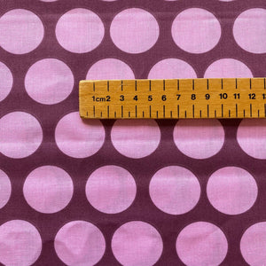 Mauve Large Dot cotton fabric - 1/2 mtr