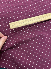 Load image into Gallery viewer, Fabric Remnant - burgundy and white dot crepe viscose - 75cm x 140cm