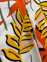 Load image into Gallery viewer, Fabric Remnant - orange leaf viscose twill - 170cms - FLAW