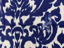 Load image into Gallery viewer, Fabric Remnant - navy damask viscose - 120cms - FLAW