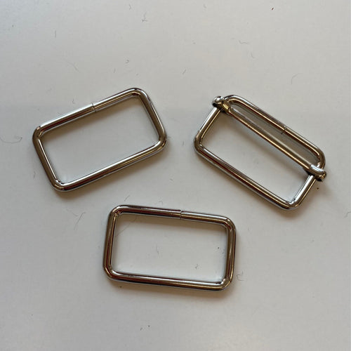 Metal Rectangle Rings & Adjuster Set - 38mm