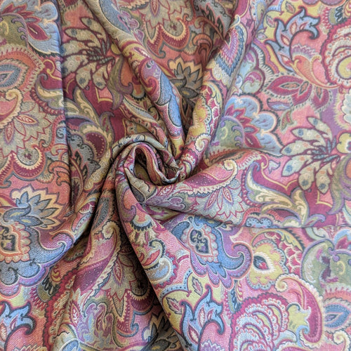 Paisley Plum viscose - 1/2mtr - Dressmaking Fabric