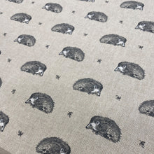 Load image into Gallery viewer, Hedgehogs hessian/linen heavyweight fabric - 1/2mtr