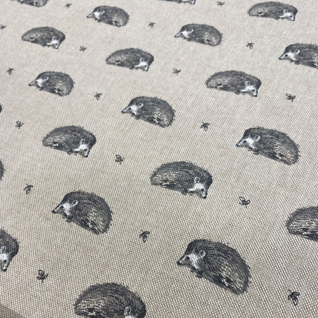 Hedgehogs hessian/linen heavyweight fabric - 1/2mtr