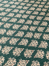Load image into Gallery viewer, Green patterned diamond print stretch crepe - 1/2mtr