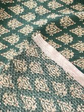 Load image into Gallery viewer, Green patterned diamond print stretch crepe - 1/2mtr