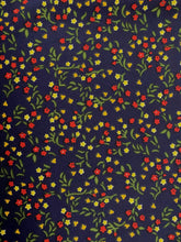 Load image into Gallery viewer, Fabric Remnant - navy ditsy floral viscose mix - 80cms