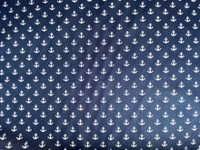 Load image into Gallery viewer, Navy Anchors Cotton Fabric (wide) - 1/2 mtr