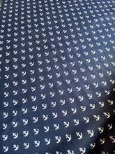 Load image into Gallery viewer, Navy Anchors Cotton Fabric (wide) - 1/2 mtr