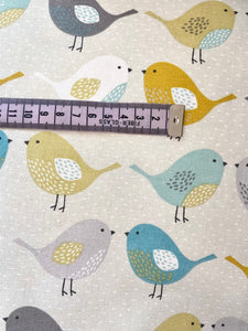 Pastel birds hessian heavyweight fabric - 1/2mtr