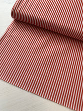Load image into Gallery viewer, Red and white stripe cotton fabric (wide) - 1/2 mtr