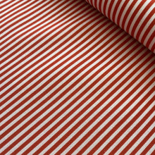 Load image into Gallery viewer, Red and white stripe cotton fabric (wide) - 1/2 mtr