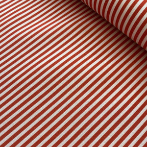 Red and white stripe cotton fabric (wide) - 1/2 mtr