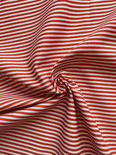 Load image into Gallery viewer, Red and white stripe cotton fabric (wide) - 1/2 mtr