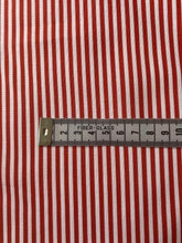 Load image into Gallery viewer, Red and white stripe cotton fabric (wide) - 1/2 mtr