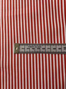 Red and white stripe cotton fabric (wide) - 1/2 mtr