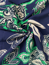 Load image into Gallery viewer, Navy and lime print viscose crepe - 1/2mtr