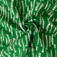 Load image into Gallery viewer, Green dashes viscose - 1/2mtr