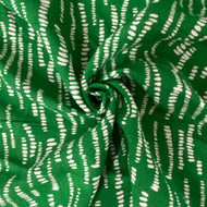 Green dashes viscose - 1/2mtr - Dressmaking Fabric