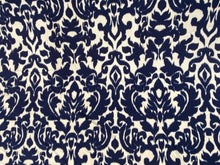 Load image into Gallery viewer, Navy Damask Viscose Crepe - 1/2mtr