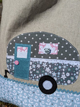Load image into Gallery viewer, Pastels caravan applique lined tote bag sewing kit