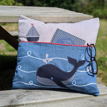 Load image into Gallery viewer, reading cushion with whale design