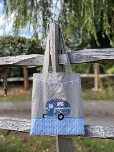 Pastels caravan applique lined tote bag sewing kit