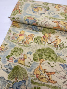 Classical Winnie the Pooh cotton fabric - 1/2m