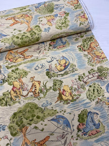 Classical Winnie the Pooh cotton fabric - 1/2m