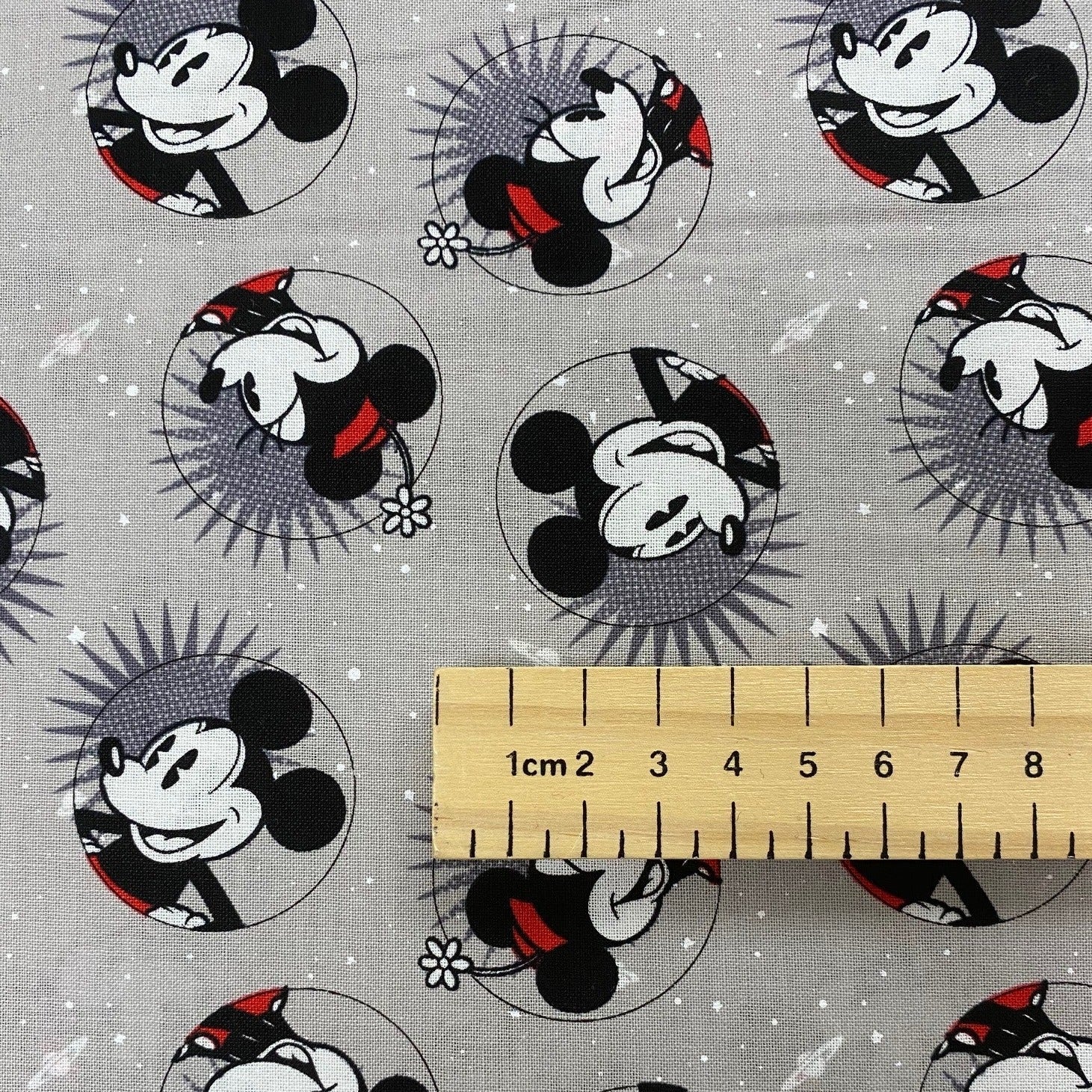 Classic Mickey Mouse Cotton Fabric 1 2m owl and sewing cat