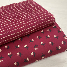 Load image into Gallery viewer, Cute Raspberry Coloured Floral Print Cotton Fabric - 1/2m