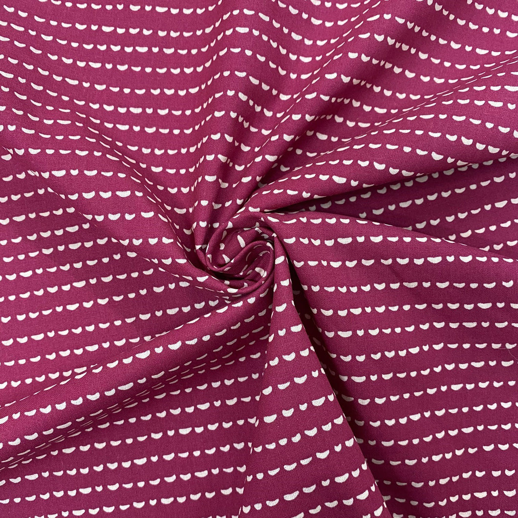 Raspberry Colour Classic Cotton Print Fabric - 1/2m