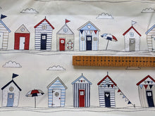 Load image into Gallery viewer, Nautical Beach huts heavyweight cotton - 1/2mtr
