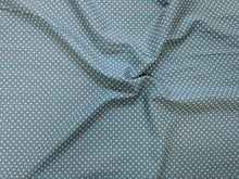 Load image into Gallery viewer, Teal small spot fabric. 100% cotton. 112cm wide