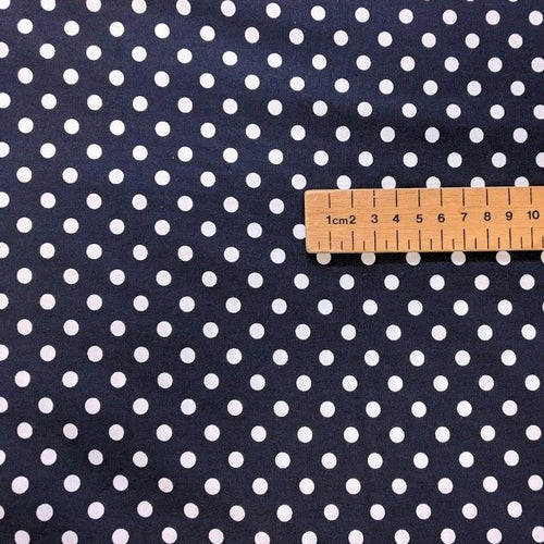 Navy Medium Spot - 1/2 metre