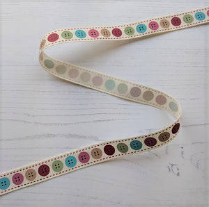 Rainbow Button Ribbon