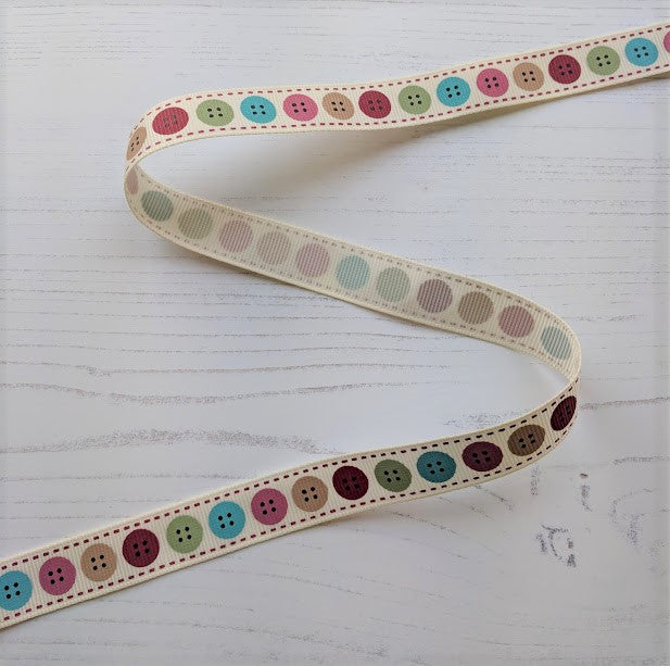 Rainbow Button Ribbon