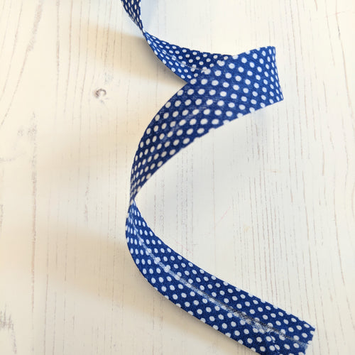 bias binding navy blue spot