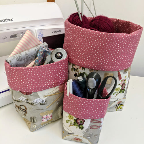 Boxy Storage Cubes owl and sewing cat sewing pattern