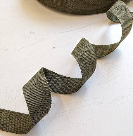 Strapping Khaki Green Nylon - 38mm - used for Oil Cloth Tote Bag