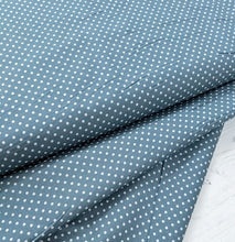 Load image into Gallery viewer, Teal small spot fabric. 100% cotton. 112cm wide