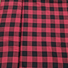 Load image into Gallery viewer, Red and Black Lumberjack Woven Check fabric