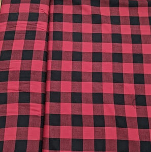 Red and Black Lumberjack Woven Check fabric