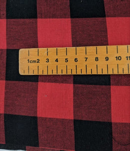 Red and Black Lumberjack Woven Check fabric