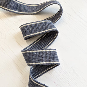 Strapping denim blue with stripe - 34mm