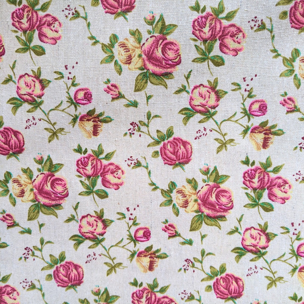 Vintage rose print heavyweight fabric - 1/2mtr