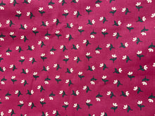 Load image into Gallery viewer, Cute Raspberry Coloured Floral Print Cotton Fabric - 1/2m