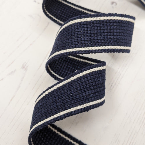 Strapping navy with stripe - 30mm